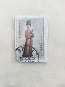 中国邮政:晋祠彩塑·如意侍女2003-15（4-1）T 80分(信销邮票)