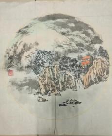 中国著名山水画家刘宝纯国画扇面