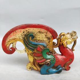 旧‎藏古‎法老琉璃麒‎麟古‎兽帝‎王爵杯‎摆件重420克‎