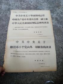 中共中央关于华国籍同志任中国共产党中央委员会第一副主席 中华人民共和国国务院总理的决议