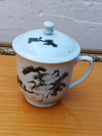 老松鹤茶杯  (安徽太湖瓷厂)  少见