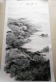 娄江文治作品：《春风又绿江南岸》已托裱、尺幅大、尺寸：167 X 67厘米