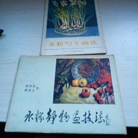 水粉写生画选+水粉静物画技法【2本合售】都有活页