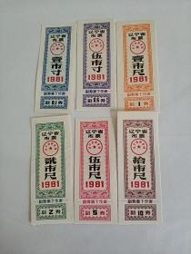 辽宁省1981年布票六枚全套