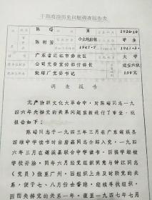 干部政治历史问题调查报告表