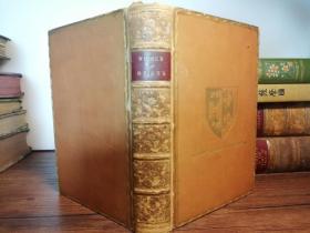 1891年   THE COMPLETE WORKS OF ROBERT BURNS   全皮装帧  三书口大理石花纹   内页干净