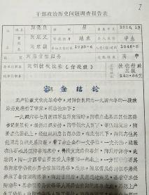 干部政治历史问题调查报告表