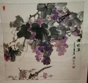 画家张新凤老师手绘花鸟（挂轴）尺寸67公分×66公分