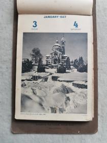 1947外文  摄影年历   1厚册