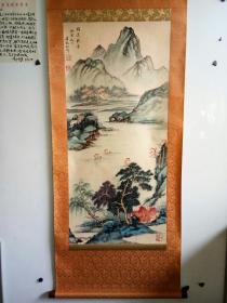 江南画痴，华致和  山水立轴  原装旧裱  画工精湛，作者不详 画心尺寸99x41 包老保真