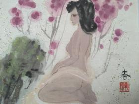 著名画家 韩原精品绘画一幅。