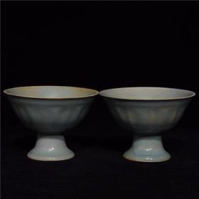 汝窑高足杯3GL  6.5x9.3cm