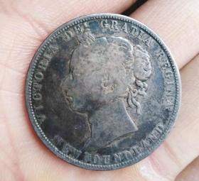 英属纽芬兰1872年50分银币 维多利亚女王头像