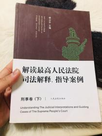 解读最高人民法院司法解释、指导案例：刑事卷。下