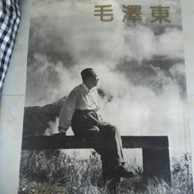 旧藏老挂历1993年毛泽东观赏中国古代书画