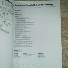 lnternational journal of Extreme Manufactuturng Volume1 Number2 April2019（国际极限制造杂志）