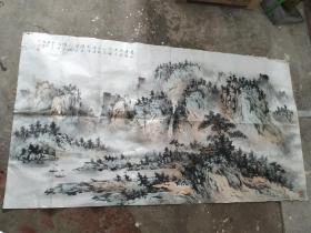 一代宗师黄君璧高徒 著名画家胡天池山水画一幅（保真）