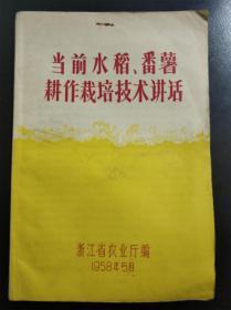 1958年  当前水稻、番薯耕作栽培技术讲话