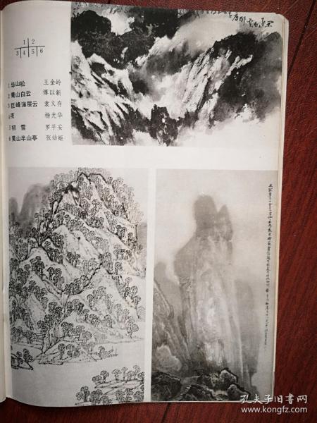 美术插页，傅以新国画作品《青山白云》，罗平安国画《初雪》，张幼矩国画《华山半山亭》，毛逸纬国画《水巷琴声》崔振宽国画《黄河渡口》劳崇聘国画《漓江》，（单张）