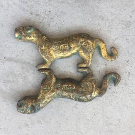 S825古玩杂项收藏铜器复古虎符兵符鎏金虎符实物拍摄
