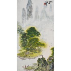 中央美院教授李行简山水立轴《阳朔云烟图》，88×45