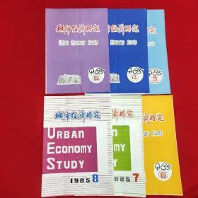 城市经济研究1985年（3-8、6本合售）【16开本见图】D4