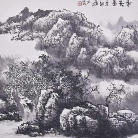 四尺斗方裱片山水 史卫泽 绘