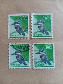 日本邮票 啄木鸟 信销票 日本邮票
