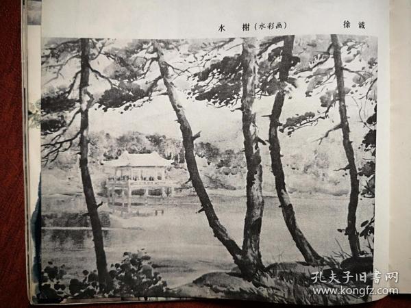 美术插页陈希旦水彩画《飞臂》陈志华水粉画《东汉银杏》，徐诚水彩画《水榭》，梁蕴才水彩画《北海风光》（单张）