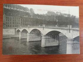 法国20世纪初明信片：里昂――索恩河畔 赛林桥
