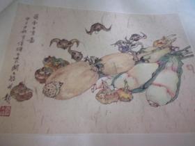 广州知名画家,有泮塘五秀之一美誉的关大结先生岒南特色国画--岭南五秀图--己装裱--保真