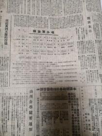 民国38年五月31日山西日报 总第36期新华社社论祝贺上海解放