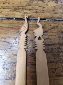 六七十年代——竹制裁纸刀——两个合售