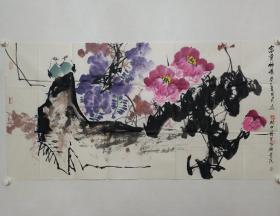 保真书画，著名画家司马连义四尺整纸花鸟画《富贵神仙》一幅，司马连义 1947年9月生，山东临沂人。1986年毕业于上海大学美术学院，中国美术家协会会员、中国艺术研究院研究员、国家友好画院副院长、国家一级美术师。国家美术教材里选入司马连义老师的国画作品！