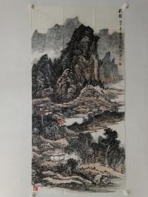 保真书画，当代山水画名家许澄宇先生四尺整纸国画《秋韵》一幅