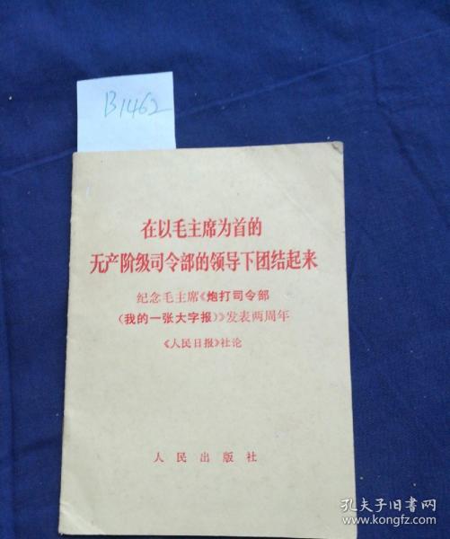 在以毛主席为首的无产阶级司令部的领导下团结起来