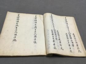 清手写族谱家谱  陳禀忠   陈氏家谱  50页100面   四方大本一册全