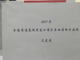 2018年全国普通高校黑龙江省分专业录取分数线--文史类