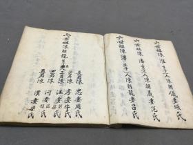 清手写族谱家谱  陳禀忠   陈氏家谱  50页100面   四方大本一册全