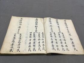 清手写族谱家谱  陳禀忠   陈氏家谱  50页100面   四方大本一册全