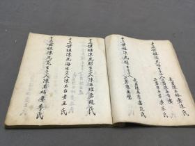 清手写族谱家谱  陳禀忠   陈氏家谱  50页100面   四方大本一册全