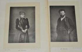 1890年：CABINET PORTRAIT GALLERY _Mr Henschel & Mrs Henschel 艺术家 亨舍尔夫妇 肖像 原品蛋白老照片2张合售 极珍贵历史文物 品相佳