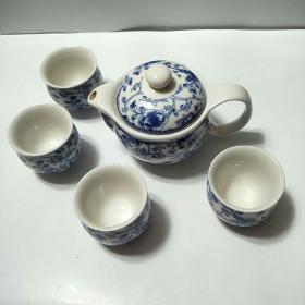 景德镇青花瓷茶壶 5件套