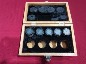 实木木盒装100倍显微镜物镜镜头一盒5个
