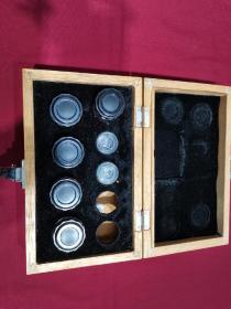 实木盒装4倍显微镜物镜镜头一盒7个