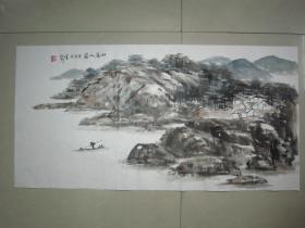 著名画家--杜金声先生山水画《山居人家》纸本软片、保真