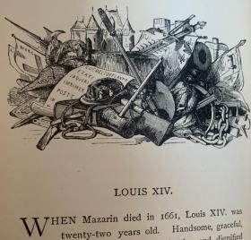 法国真实的历史事集 英译本  第二版   纯牛皮精装    封面、书脊烫金图案   精美版画插图    1906年老版书  伊丽莎白女王学校奖品书
