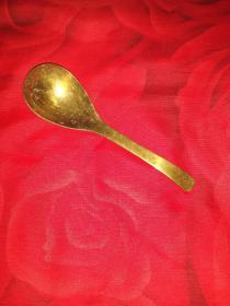 唐代《鎏金铜勺》长16cm