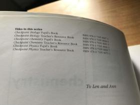 checkpoint     Chemistry     Riley       国际课程   化学   剑桥大学出版社  2005年版本   保证正版  英语原版  品好