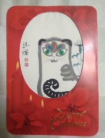 贺年卡 泥猫（田原、宣纸水印、杨柳青画社精制）